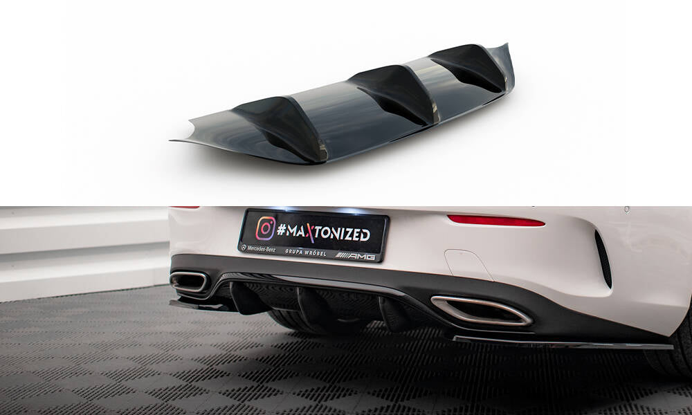 Diffusor Heck Ansatz für Mercedes-Benz E-Klasse W213 Coupe(C238) / Cabriolet (A238) AMG-Line schwarz Hochglanz