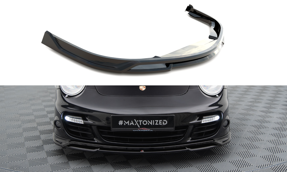 Front Ansatz für Porsche 911 Turbo 997 schwarz Hochglanz