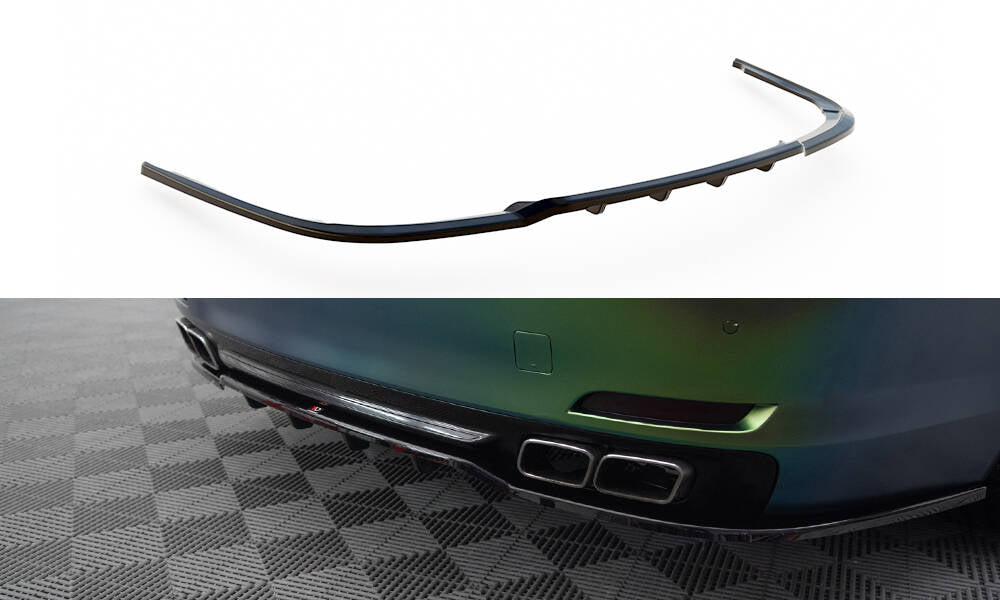 Mittlerer Cup Diffusor DTM Look Heck Ansatz für BMW 7 F01 schwarz Hochglanz