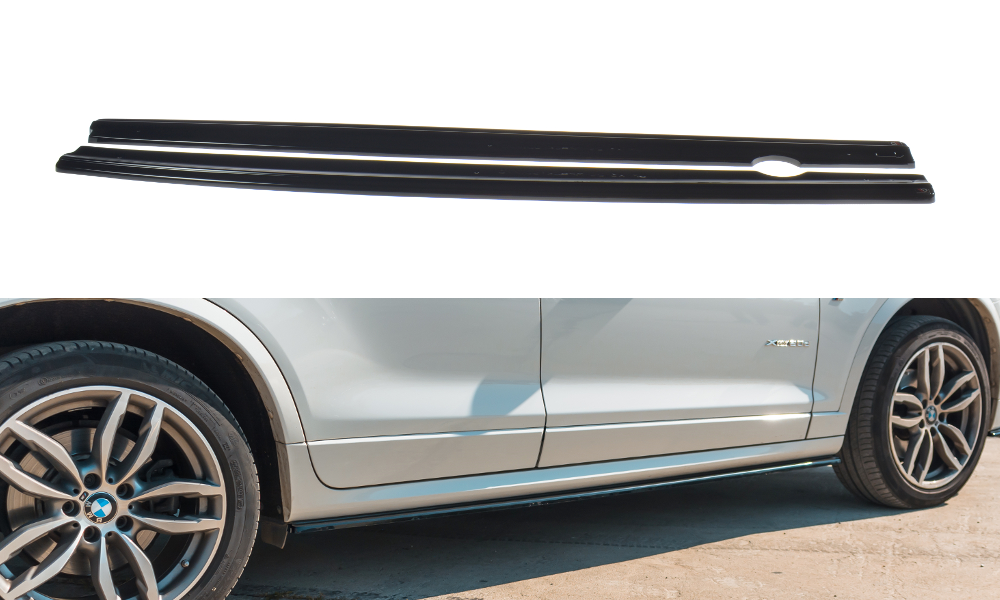 Seitenschweller Ansatz für BMW X3 F25 M-Paket Facelift Carbon Look
