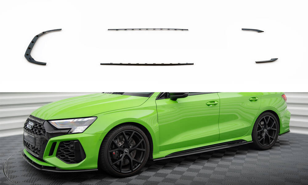 Set od Carbon Splitters Audi RS3 8Y Limousine schwarz matt