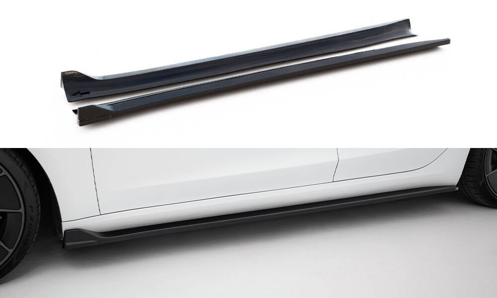 Seitenschweller Ansatz für V.3 für Tesla Model 3 Performance Mk1 Facelift schwarz Hochglanz