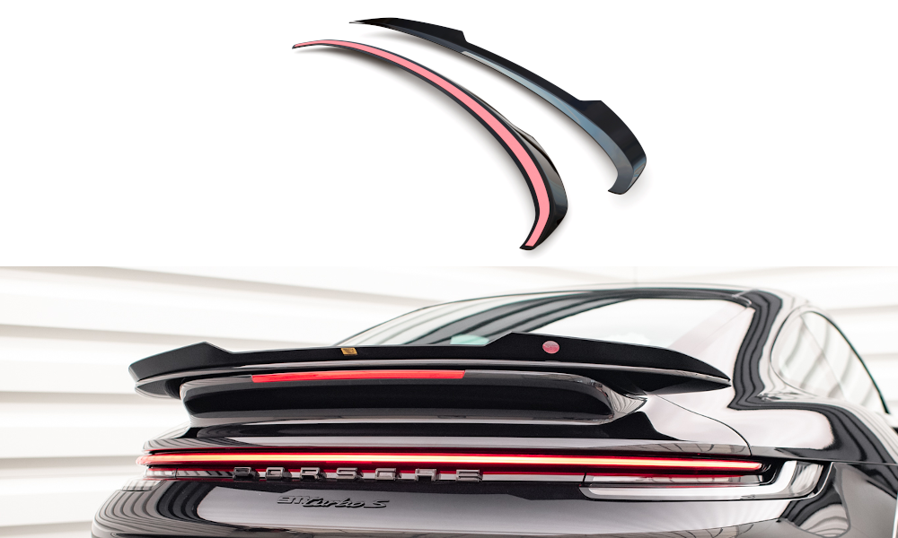 Spoiler CAP für Porsche 911 Turbo S 992 schwarz Hochglanz