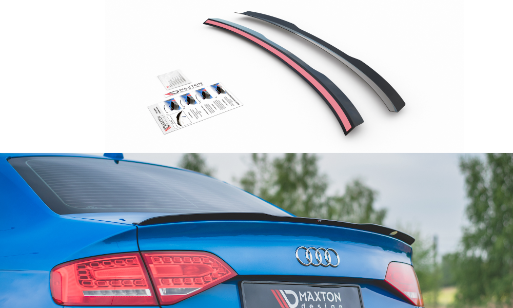 Spoiler CAP für Audi A4 Limousine B8 / B8 Facelift schwarz Hochglanz