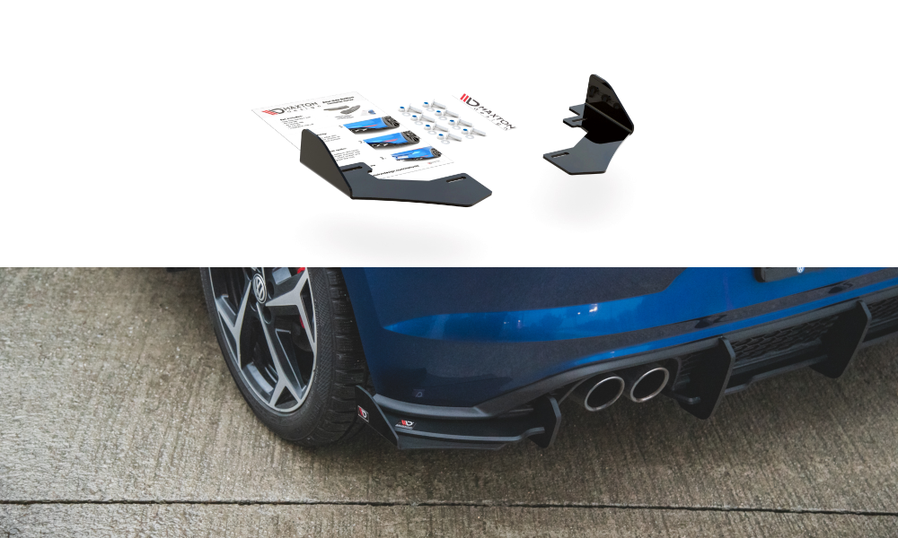 Hintere Seiten Flaps für VW Polo GTI Mk6 schwarz Hochglanz