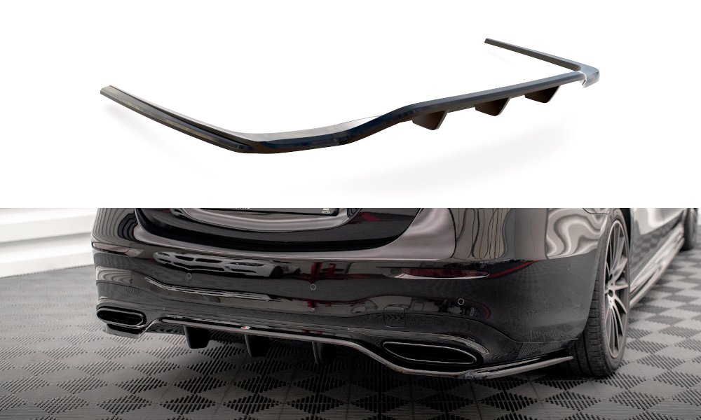 Mittlerer Cup Diffusor DTM Look Heck Ansatz für Mercedes-Benz S AMG-Line W223 schwarz Hochglanz