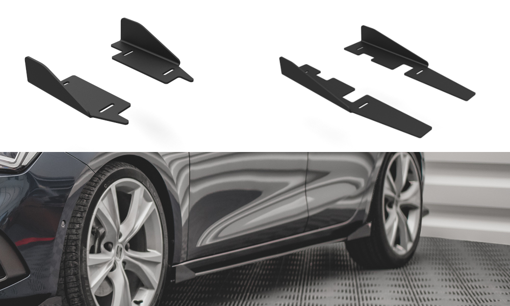 Seitenschweller Flaps für Seat Leon FR Mk4 schwarz Hochglanz