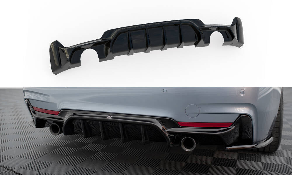 Diffusor Heck Ansatz für BMW 4er Coupe / Gran Coupe / Cabrio M-Paket F32 / F36 / F33 (Einzelauspuff li. re.)