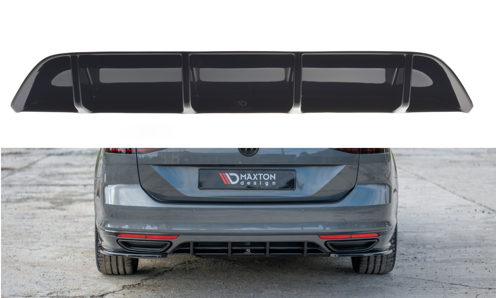 Diffusor Heck Ansatz für VW Passat R-Line B8 schwarz Hochglanz