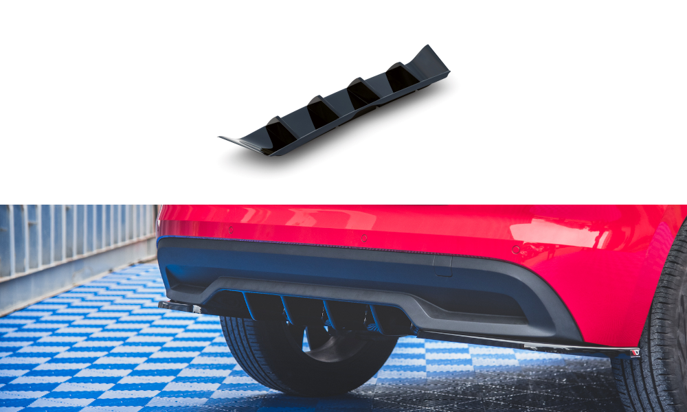 Diffusor Heck Ansatz für Skoda Kamiq Mk1 schwarz Hochglanz