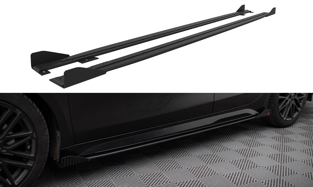 Street Pro Seitenschweller Ansatz für + Flaps Kia Proceed GT / GT-Line Mk1 Facelift / Ceed GT Mk3 Facelift schwarz Hochglanz