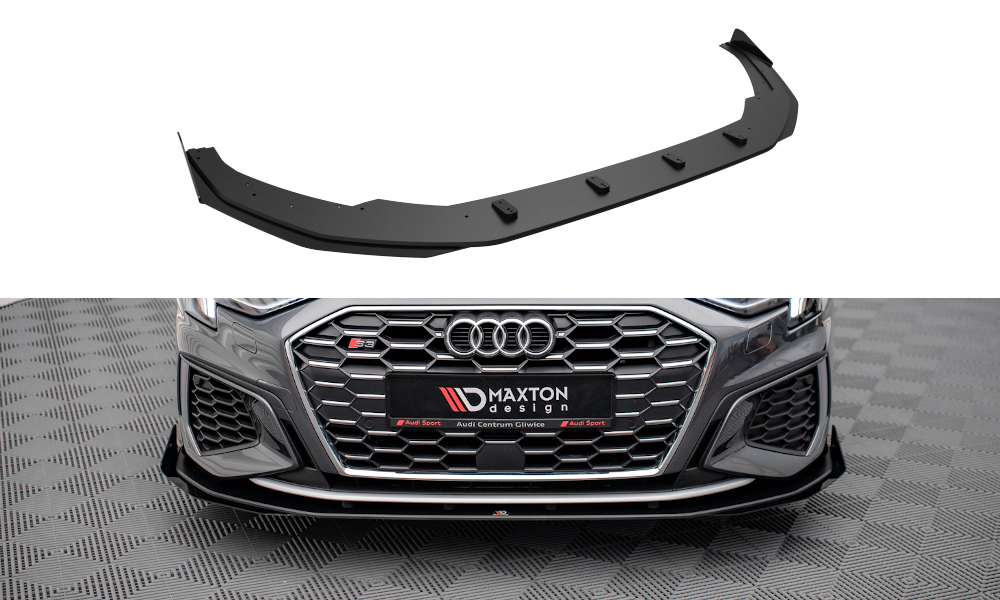 Street Pro Front Ansatz für +Flaps für + Flaps Audi S3 / A3 S-Line 8Y schwarz Hochglanz