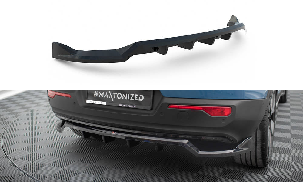 Mittlerer Cup Diffusor DTM Look Heck Ansatz für Volvo C40 Mk1 schwarz Hochglanz