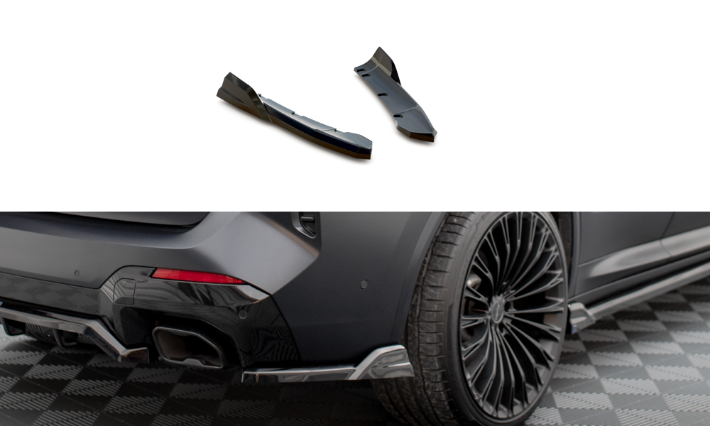 Heck Ansatz Flaps Diffusor für BMW X3 M-Paket G01 Facelift schwarz Hochglanz
