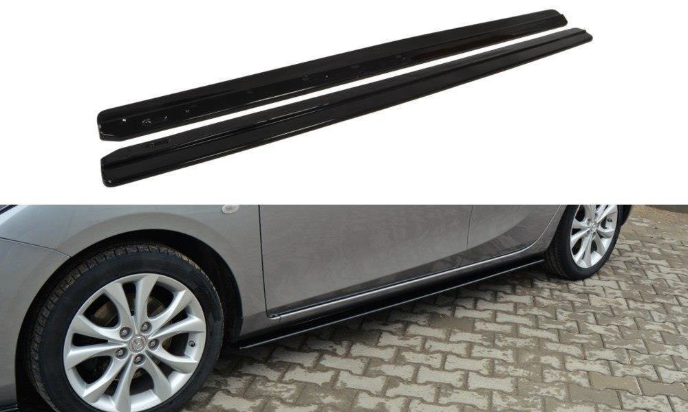 Seitenschweller Ansatz für MAZDA 3 MK2 SPORT (vor Facelift) schwarz Hochglanz