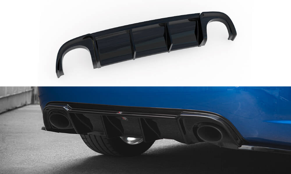 Diffusor Heck Ansatz für Audi RS4 B7 schwarz Hochglanz
