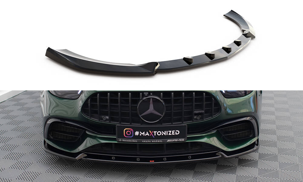 Front Ansatz V.2 für Mercedes-AMG E63 W213 Facelift schwarz Hochglanz