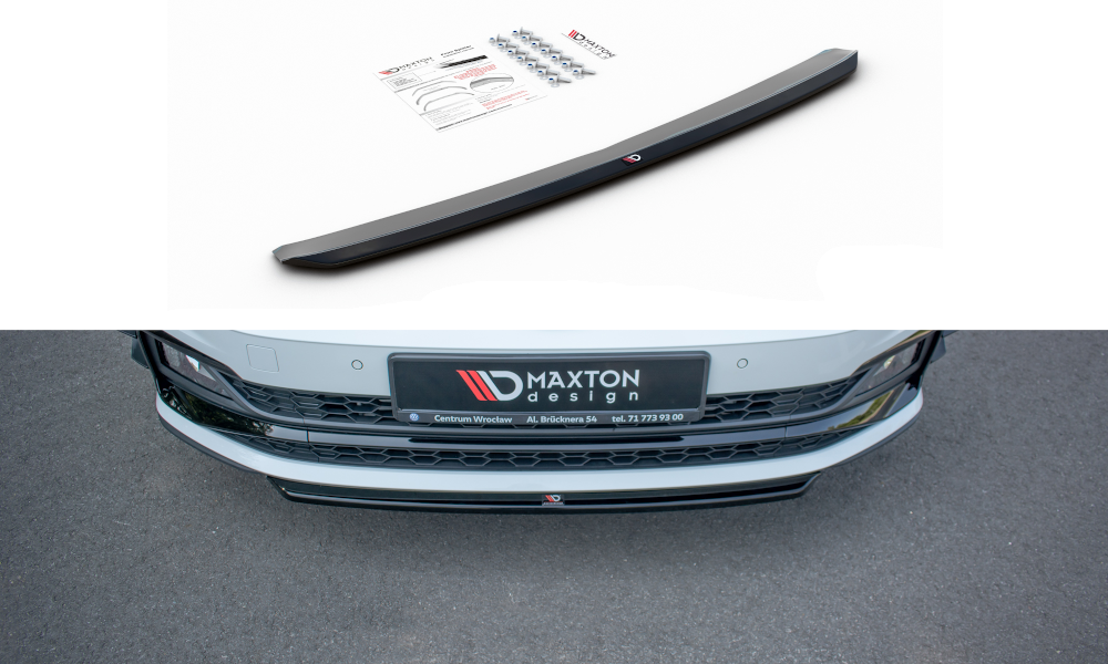 Front Ansatz V.4 für VW Polo GTI / R-line Mk6 schwarz Hochglanz