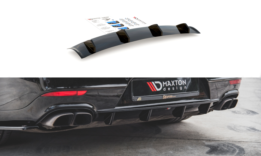 Diffusor Heck Ansatz für Porsche Panamera Turbo 970 Facelift schwarz Hochglanz