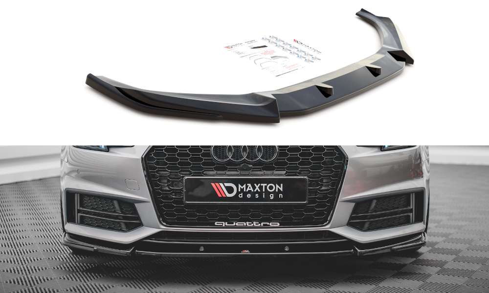 Front Ansatz V.3 für Audi S4 / A4 S-Line B9 schwarz Hochglanz