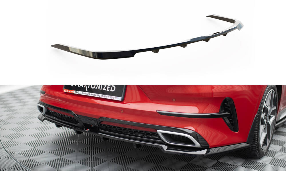 Mittlerer Cup Diffusor DTM Look Heck Ansatz für Kia ProCeed GT-Line Mk1 schwarz Hochglanz