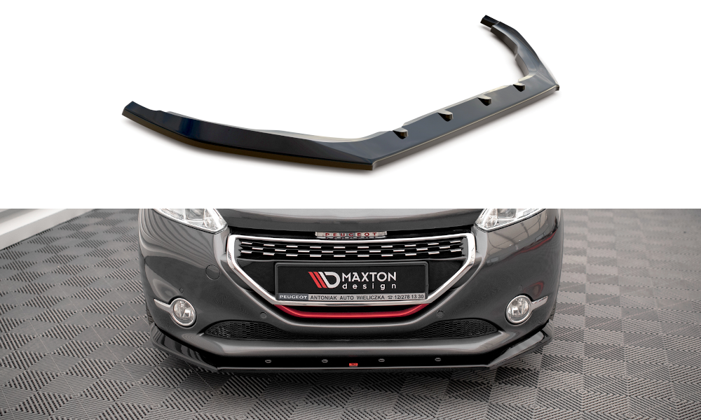Front Ansatz V.1 für Peugeot 208 GTi Mk1 schwarz Hochglanz