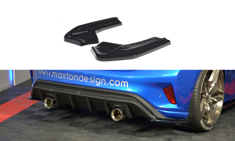 Heck Ansatz Flaps Diffusor V.2 für (Für heckansatz v.1) Ford Focus Hatchabck ST-Line schwarz Hochglanz
