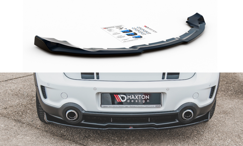 Mittlerer Diffusor Heck Ansatz für Mini Countryman Mk1 JCW schwarz matt