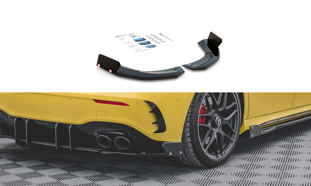 Heck Ansatz Flaps Diffusor V.2 + Flaps für Mercedes-AMG A 45 S Aero Pack W177