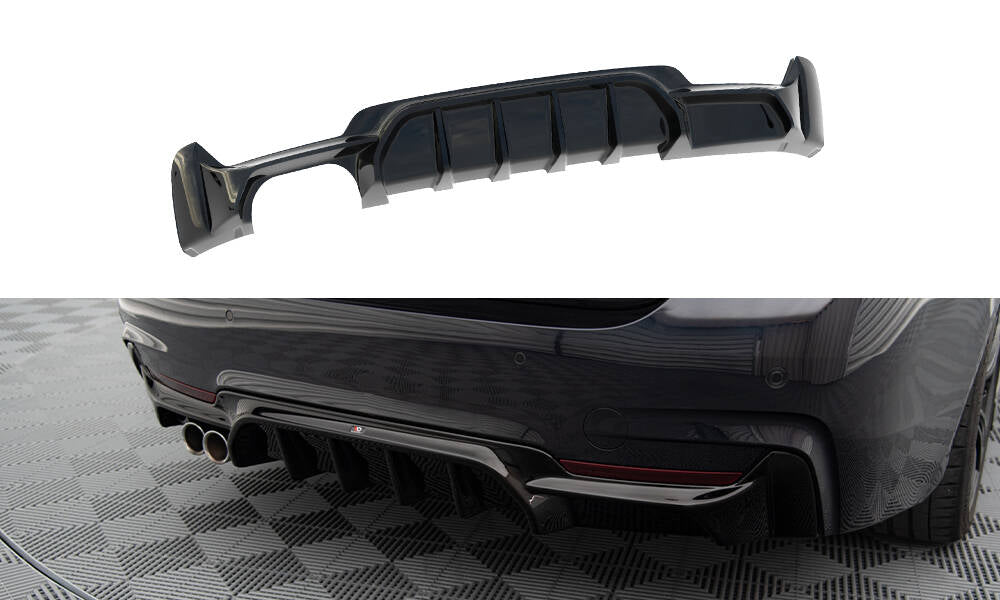 Diffusor Heck Ansatz für BMW 4er Coupe / Gran Coupe / Cabrio M-Paket F32 / F36 / F33 (Einzelauspuff li.)