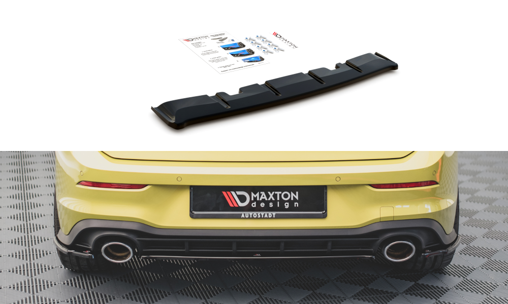 Mittlerer Diffusor Heck Ansatz für Volkswagen Golf 8 GTI Clubsport schwarz matt