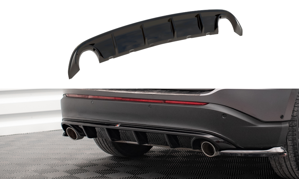 Diffusor Heck Ansatz für Ford Edge Mk2 schwarz Hochglanz
