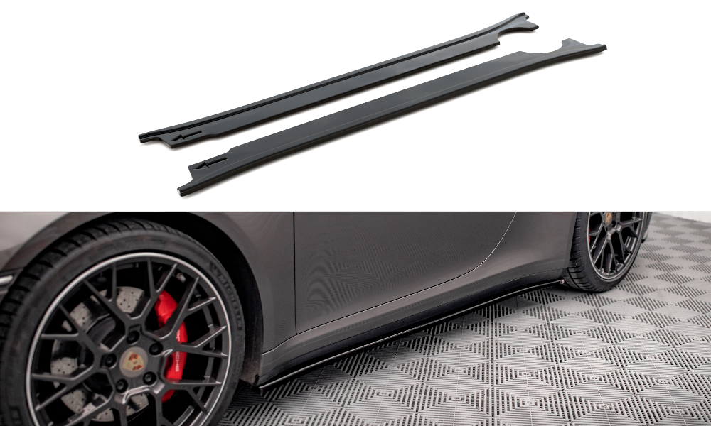 Seitenschweller Ansatz für Porsche 911 Carrera 4S 992 schwarz matt