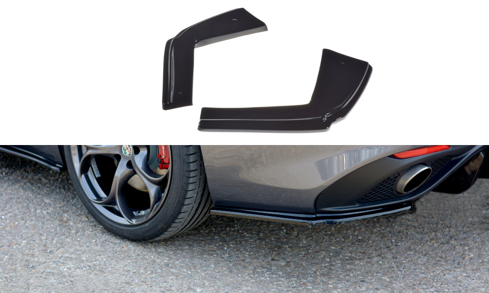 Heck Ansatz Flaps Diffusor für ALFA ROMEO GIULIA VELOCE schwarz Hochglanz