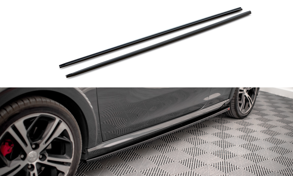 Seitenschweller Ansatz für Peugeot 208 GTi Mk1 schwarz Hochglanz