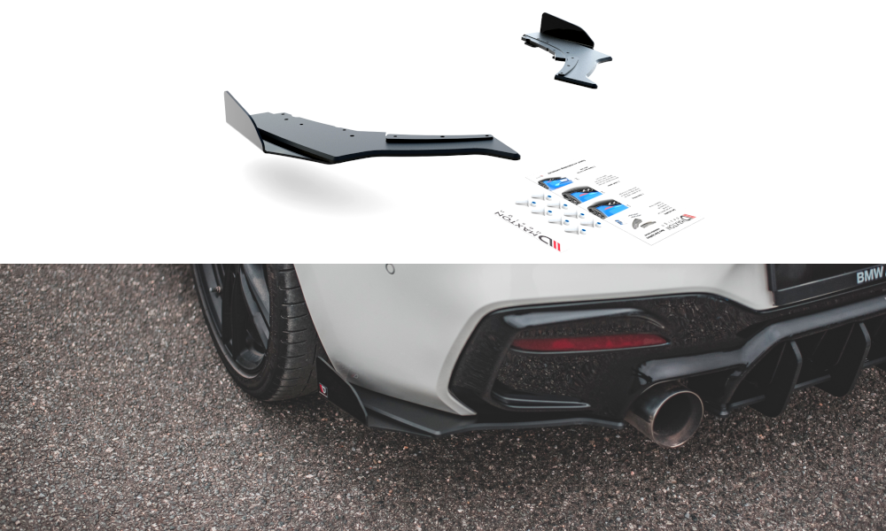 Street Pro Heck Ansatz Flaps Diffusor V.3 + Flaps für BMW 1er M140i schwarz Hochglanz