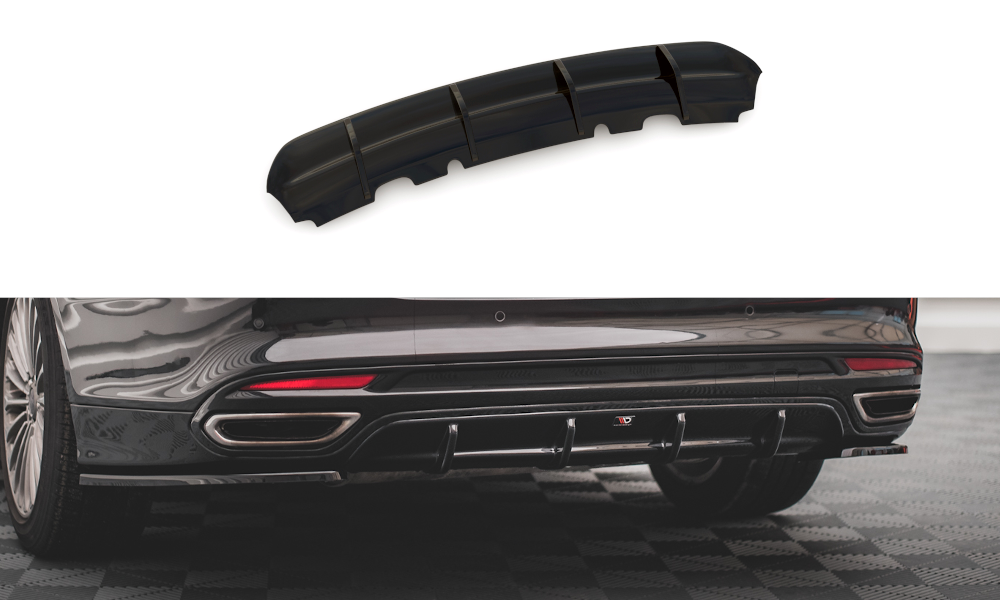 Diffusor Heck Ansatz für Ford Mondeo Mk5 schwarz Hochglanz