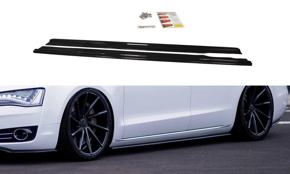 Seitenschweller Ansatz für Audi A8 D4 Carbon Look