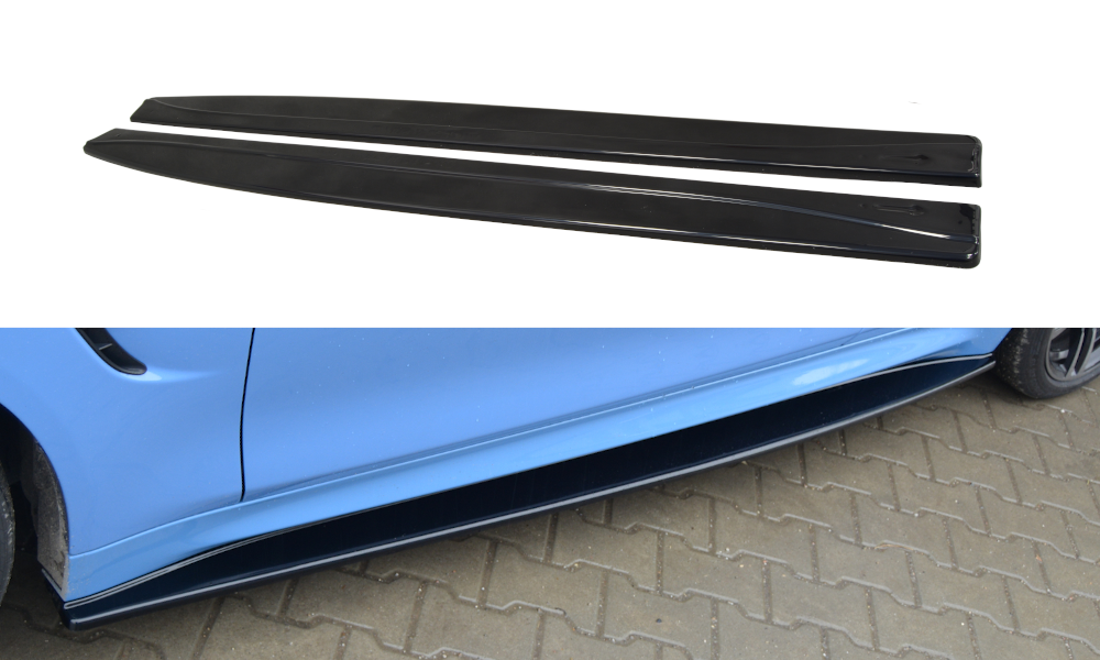 Seitenschweller Ansatz für V.1 für BMW M4 F82 schwarz Hochglanz