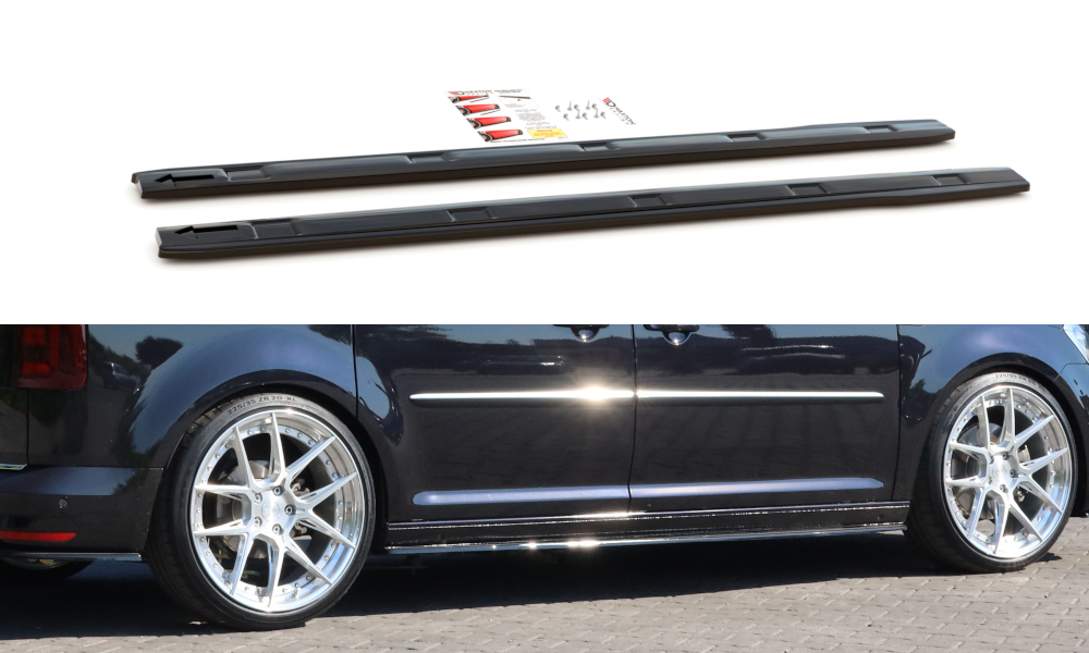 Seitenschweller Ansatz für VW Caddy Mk. 4 schwarz Hochglanz