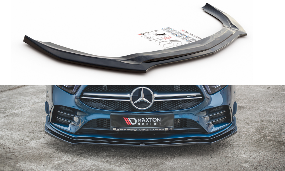 Front Ansatz V.2 für Mercedes A35 AMG Aero W177 schwarz Hochglanz