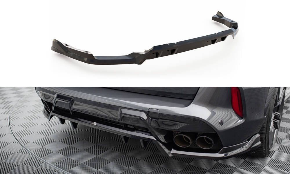Mittlerer Cup Diffusor DTM Look Heck Ansatz für BMW X5 M F95 Facelift schwarz Hochglanz