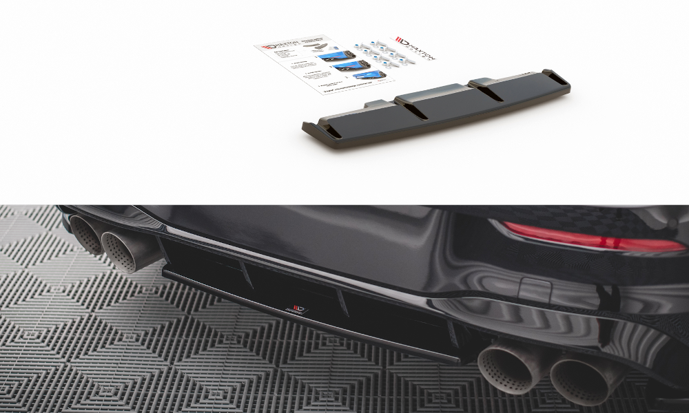 Heckansatz VW Golf R Mk8 schwarz Hochglanz