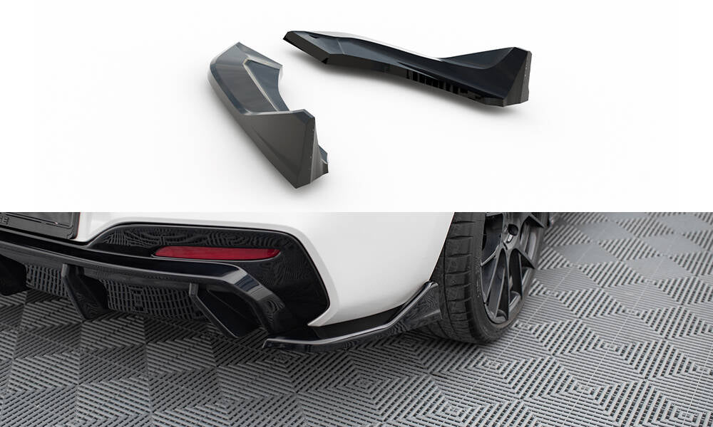 Heck Ansatz Flaps Diffusor für (Für heckansatz V.3) BMW 1er M-Paket / M140i F20 Facelift schwarz Hochglanz