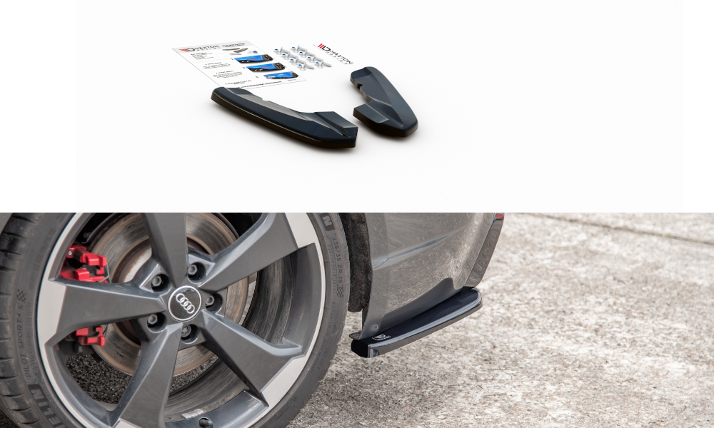 Heck Ansatz Flaps Diffusor V.2 für Audi RS3 8V Sportback schwarz Hochglanz
