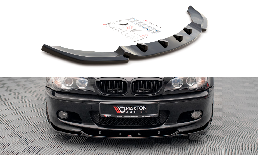 Front Ansatz V.2 für BMW 3er Coupe M-Paket E46 schwarz Hochglanz