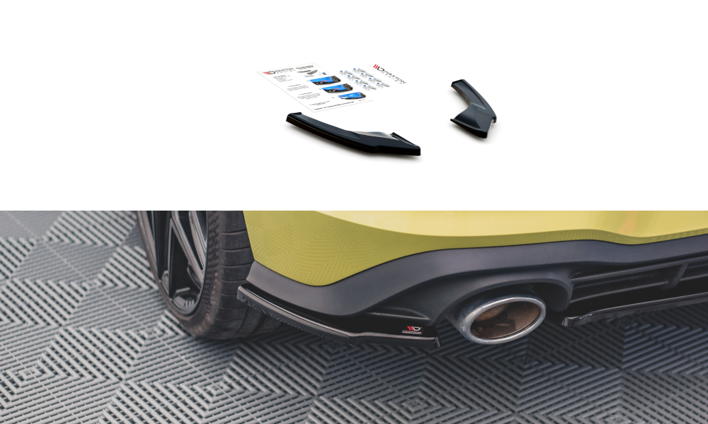 Heck Ansatz Flaps Diffusor V.2 für Volkswagen Golf 8 GTI Clubsport schwarz matt