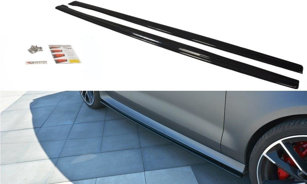 Seitenschweller Ansatz für V.1 für Audi RS7 C7 schwarz Hochglanz