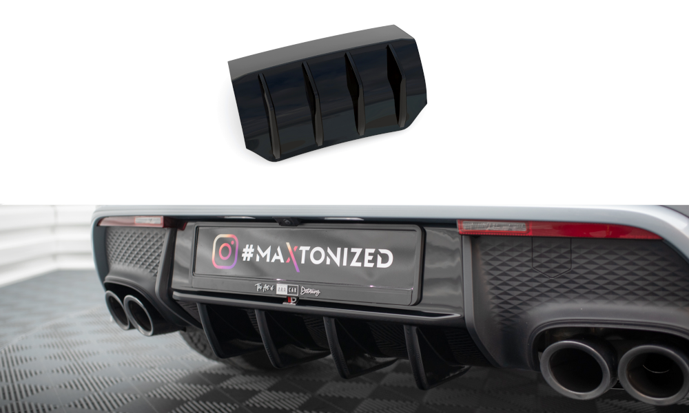 Diffusor Heck Ansatz für Porsche Macan Mk1 Facelift 2 schwarz Hochglanz