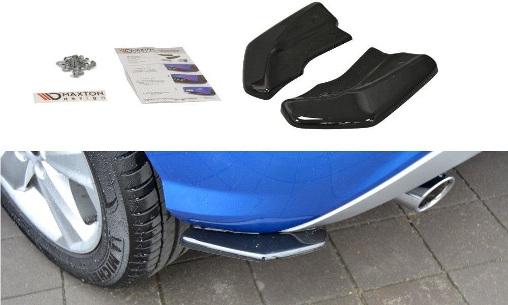 Heck Ansatz Flaps Diffusor für Audi Q2 Mk.1 schwarz Hochglanz